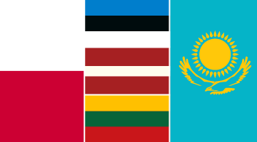 Poland, Baltic States and Kazakhstan flags