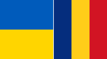 ukraine and romania flag