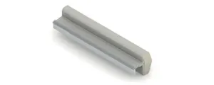 Grey rubber sealing profile with a rounded top and grooved base