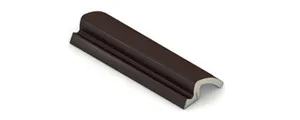 brown rubber sealing profile with rounded edge