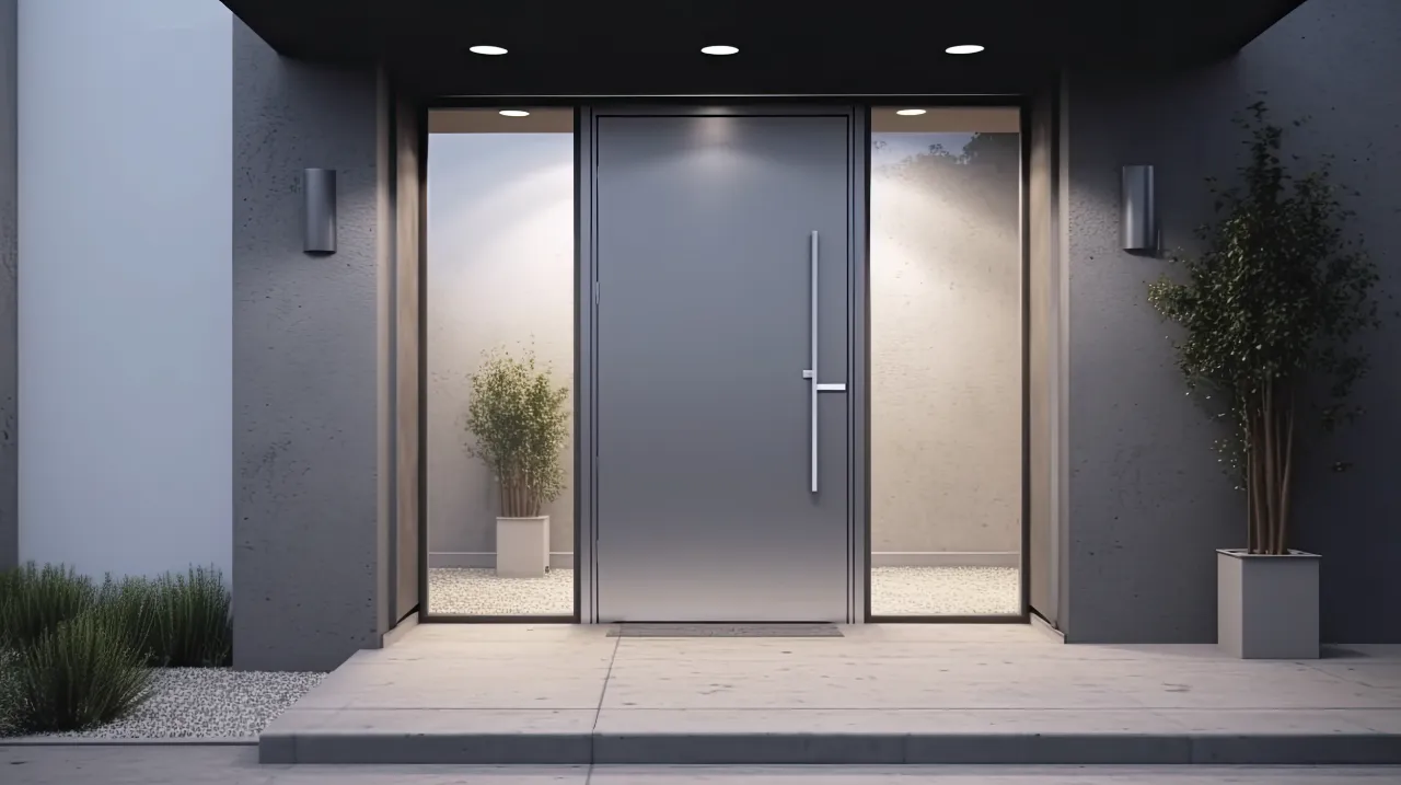 grey aluminium door