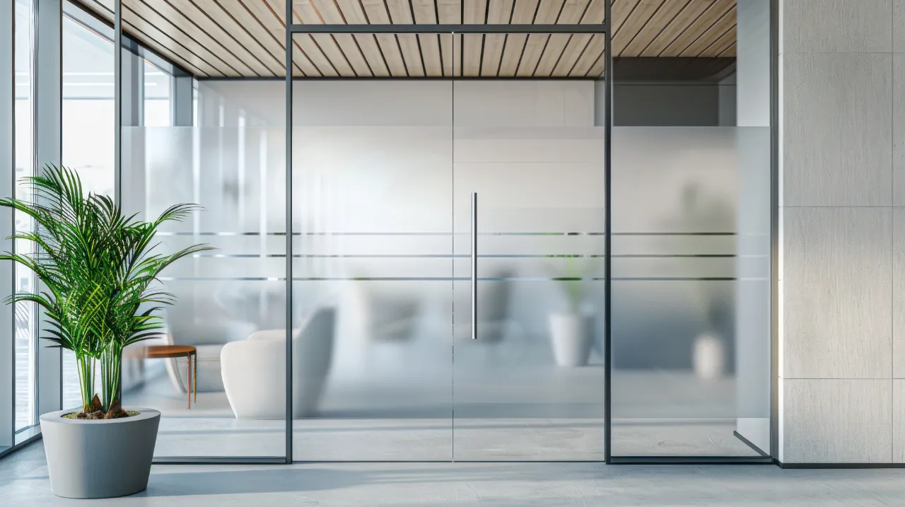 internal office glass door