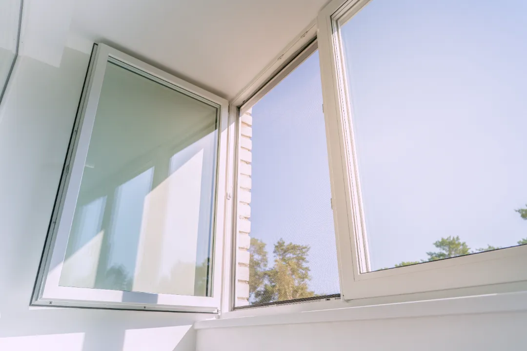 white framed upvc window