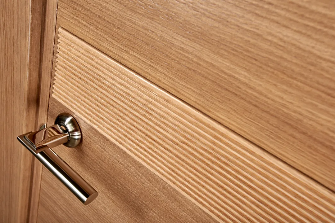 close shot of wooden door handle
